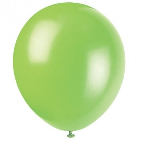 100 adet Baskısız Metalik Balon Açık Yeşil + Balon Pompası