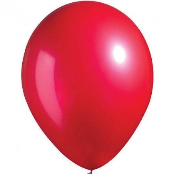 100 adet Baskısız Metalik Balon Kırmızı + Balon Pompası