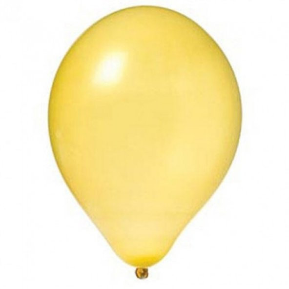 100 adet Baskısız Metalik Balon Sarı + Balon Pompası
