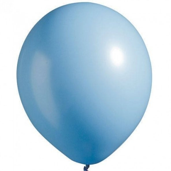100 adet Baskısız Pastel Balon Açık Mavi + Balon Pompası