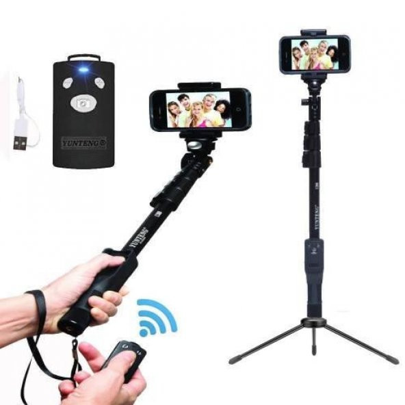 Yunteng Selfie Çubuğu Monopod Bluetooth Kumandalı Kablosuz Tripod - 2