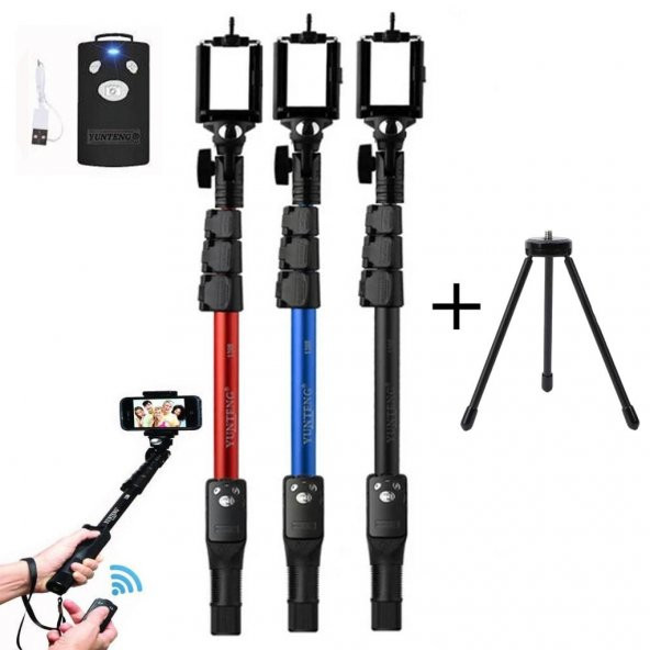 Yunteng Selfie Çubuğu Monopod Bluetooth Kumandalı Kablosuz Tripod - 8