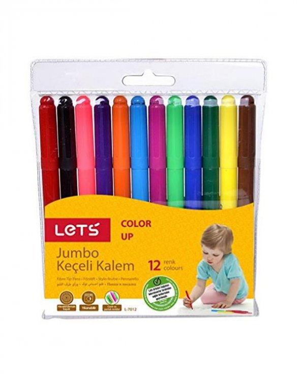 Lets Jumbo Keçeli Boya Kalemi 12 Renk