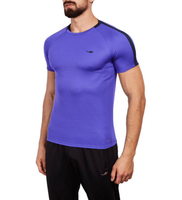 Lescon 18B-1025 Eflatun Sıfır Yaka Kısa Kol Erkek Futbol Tişört