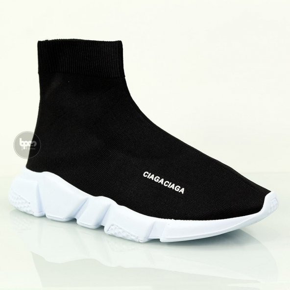 B.Ciaciaga Speed Low Sneakers Çoraplı Spor Ve Fitness Ayakkabı - Black Nd White