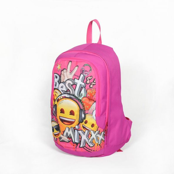 Yaygan İki Bölmeli Emoji Pembe Okul Çantası 23086 - 3