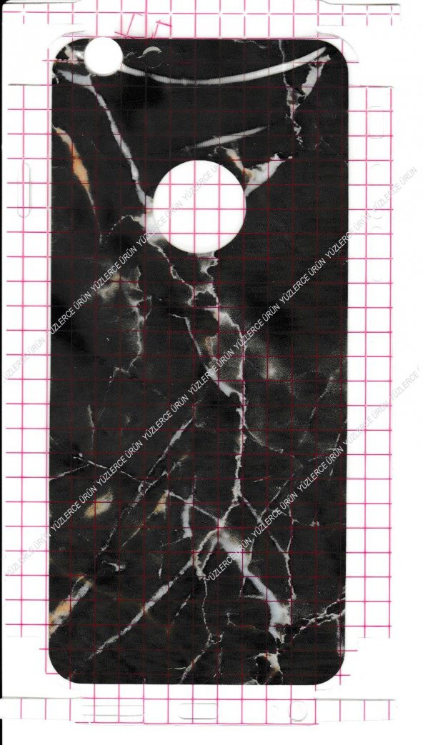 iPhone 6 Mermer Desenli Arka Yan Koruma Jelatin Sticker Kaplama - 1