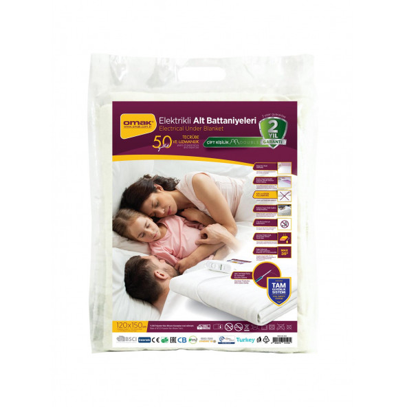 OMAK Çift Kişilik Elektrikli battaniye tek kişilik