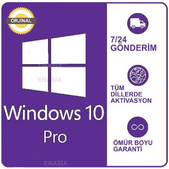 Windows 10 Pro Ürün Anahtarı Key 2019 32/64 Bit Orjinal Lisans