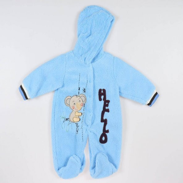 Hello Erkek Bebek Ayıcıklı Mavi Welsoft Kışlık Tulum