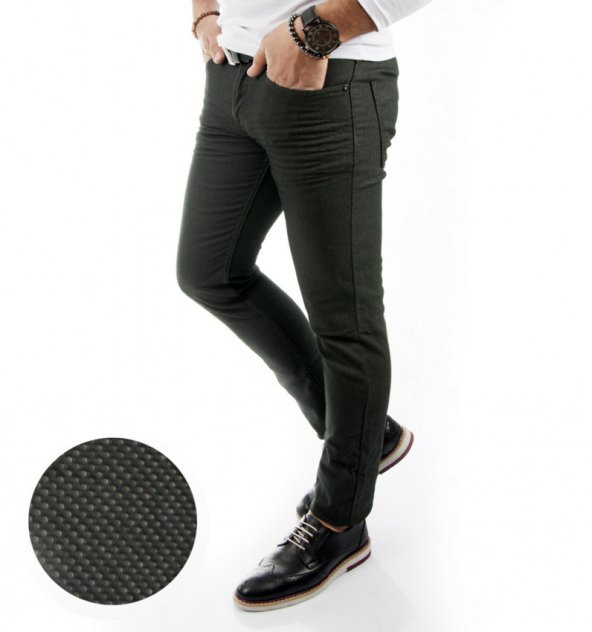 DeepSEA Likralı Slim Fit Nokta Desenli Erkek Kot Pantolon 1701938 - 3