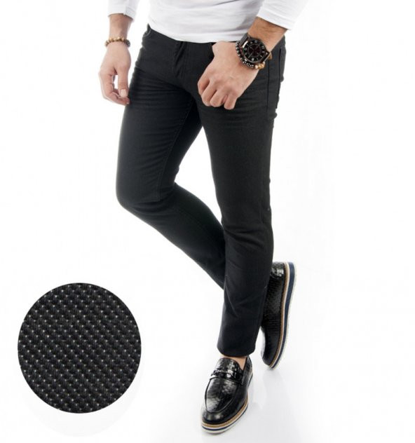 DeepSEA Likralı Slim Fit Nokta Desenli Erkek Kot Pantolon 1701938 - 5
