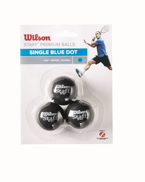 Wilson Squash Topu Staff 3 BLU DOT WRT618000