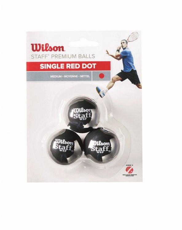 Wilson Squash Topu Staff 3 BALL RED DOT WRT618200
