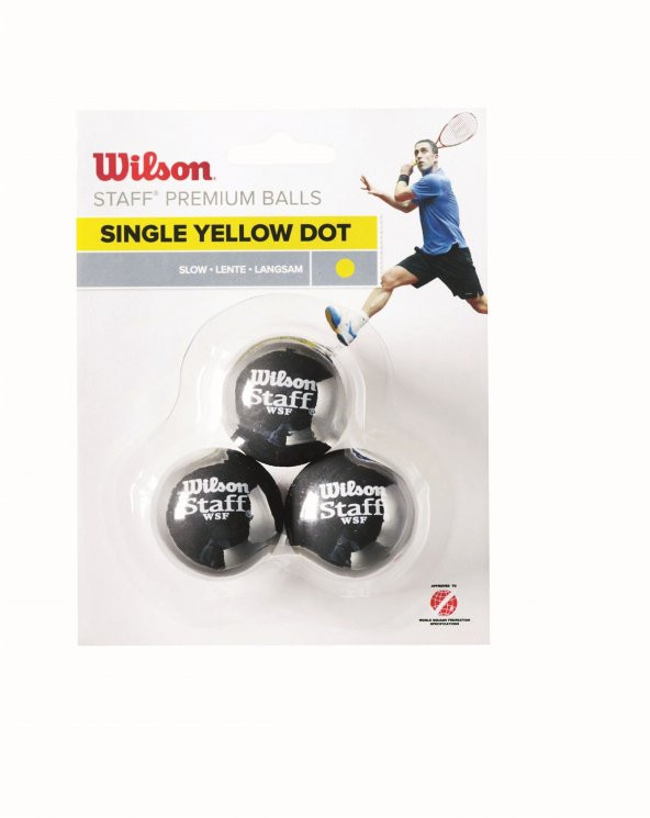 Wilson Squash Topu Staff 3 YEL DOT WRT618300