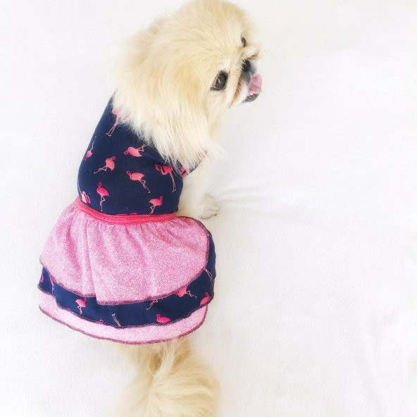 FLAMINGO KÖPEK ELBİSESİ  by Kemique - Köpek Kıyafeti - 5