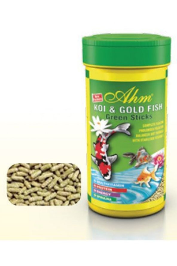 Ahm Koi Goldfish Green Pond Sticks Balık Yemi 250 ml