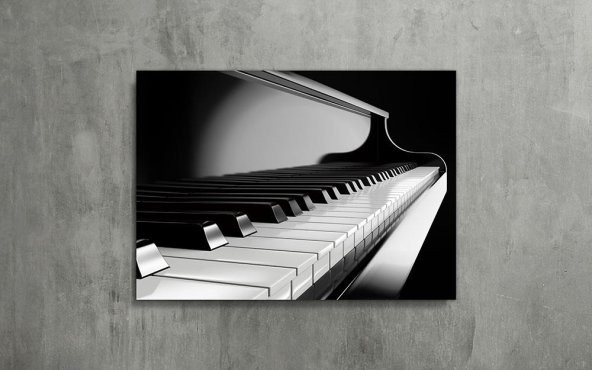 Siyah Beyaz Piyano Kanvas Tablo