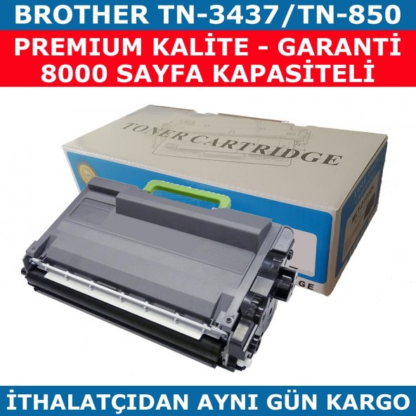 BROTHER TN-3437 TN-850 SİYAH MUADİL TONER 8.000 SAYFA