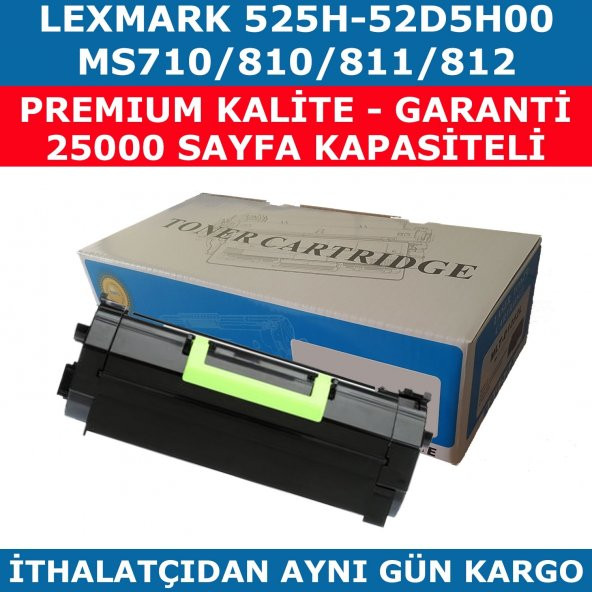 LEXMARK MS710 525H 52D5H00 MUADİL TONER MS-810-811-812 25.000 SYF
