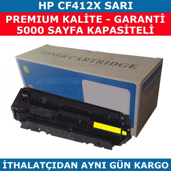 HP 410X-CF412X SARI MUADİL TONER 5.000 SAYFA