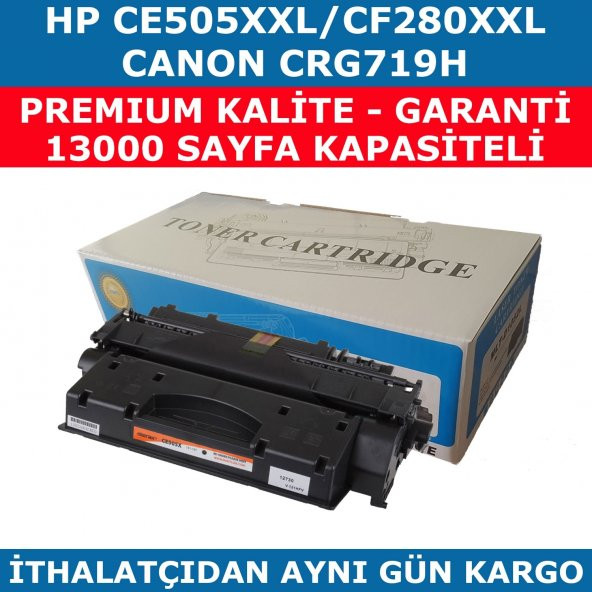 HP 05XXL-CE505XXL-80XXL-CF280XXL MUADİL TONER 13000 SAYFA CRG719H