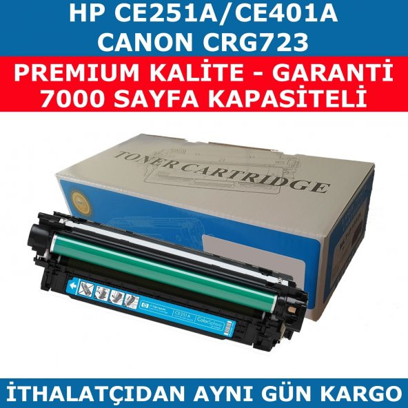 HP 504A-CE251A 7.000 SAYFA MAVİ MUADİL TONER 507A-CE401A-CRG723