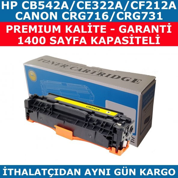 HP 125A/CB542A SARI MUADİL TONER CF212A/CE322A/CRG716/CRG731