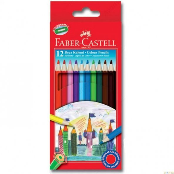 Faber Castell 12 Renk Uzun Boy Kuru Boya