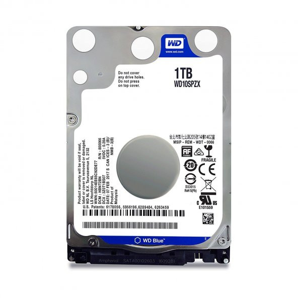 WD Blue 1TB 5400 RPM 128MB 2.5 SATA III WD10SPZX Notebook HDD