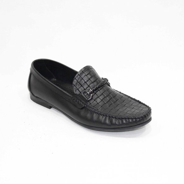 Footmark Tpu 200 Siyah Örgü Antik Deri Ayakkabı