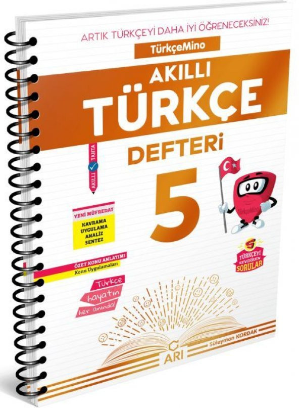 Arı Yayınları 5.Sınıf Türkçemino Akıllı Türkçe Defteri