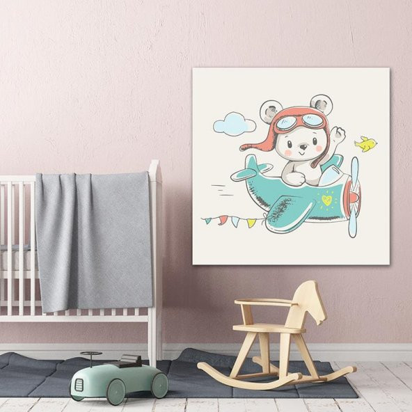 Pilot Ayıcık Çocuk Odası Kanvas Tablo - 2