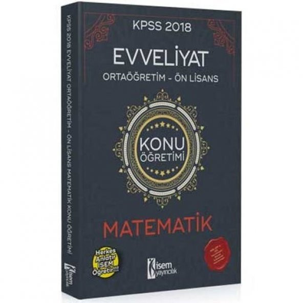2018 KPSS Ortaöğretim Ön Lisans Evveliyat Matematik Konu Öğretimi