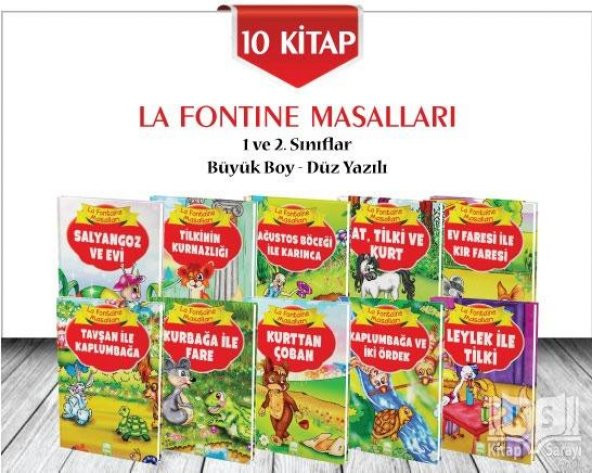 La Fontaine Masalları 10 Kitap Seti Büyük Boy Ema Yayınları