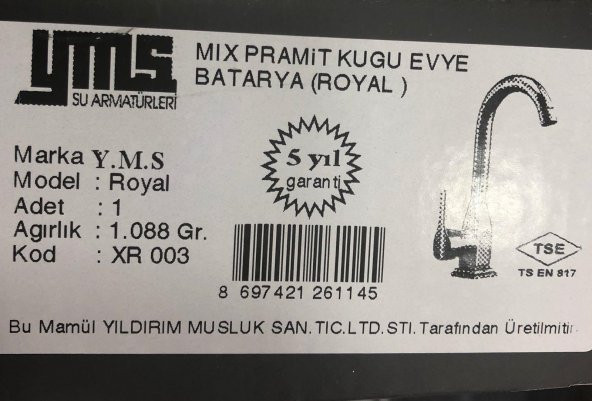 YMS MİX ROYAL PRAMİT KUĞU EVİYE BATARYA - 2