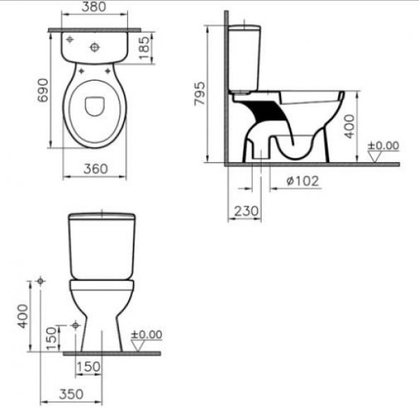 NORM ALTTAN ÇIKIŞLI KLOZET REZERVUAR SETİ - 2