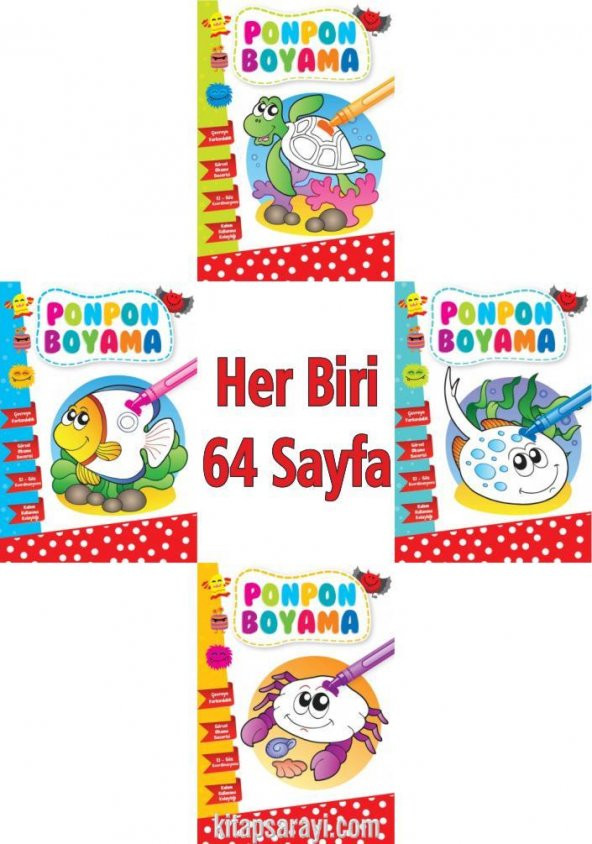 Ponpon Boyama Seti 4 Kitap Ema Yayınları