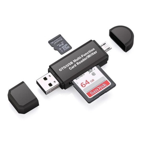 Micro USB Telefon Adaptörü Micro SD/SD Kart/USB Okuyucu Dönüştürü