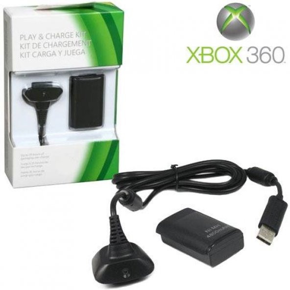 Xbox 360 Kol Batarya Seti Siyah Şarjlı