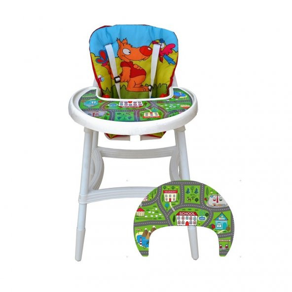 Norfolk Ultrafix Baby Dinner Mama Sandalyesi - Oyun Parkurlu - Sevimli Tilki - 3