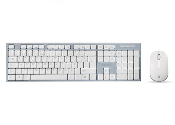 Everest KM-6063 Beyaz Gri Kablosuz Multimedia Klavye + Mouse Set