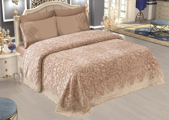 FRANSIZ GÜPÜRLÜ BATTANİYE SETİ CAPPUCCİNO