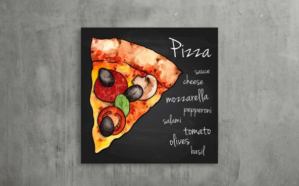 Pizza Cafe Dekoratif Kanvas Tablo - 1