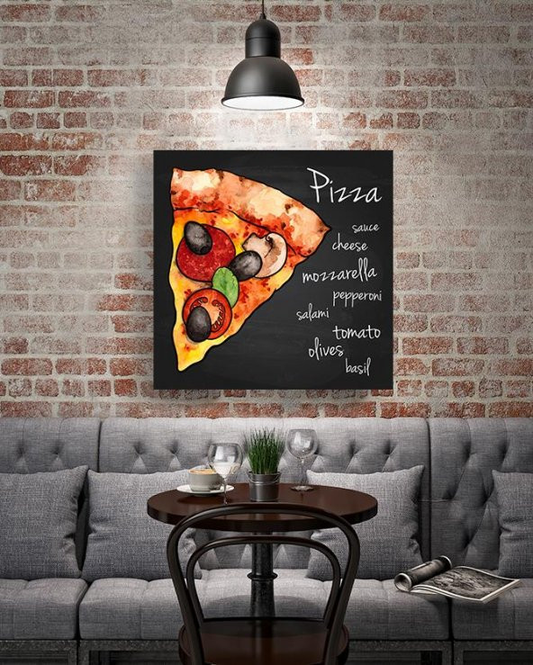 Pizza Cafe Dekoratif Kanvas Tablo - 2