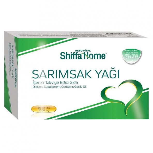 Aksu Vital Shiffa Home Sarımsak Yağı Softjel 1000 mg 30 Softjel Kapsül