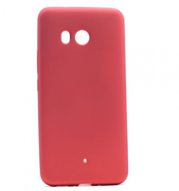 HTC U11 Kılıf Silikon Premium Kapak Kırmızı + Kırılmaz Cam Ekran Koruyucu
