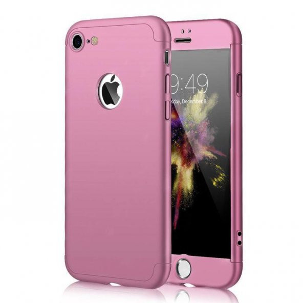 Apple iPhone 6 6S 360 Rose Gold Full Koruma Kılıf Arka Koruyucu Kapak