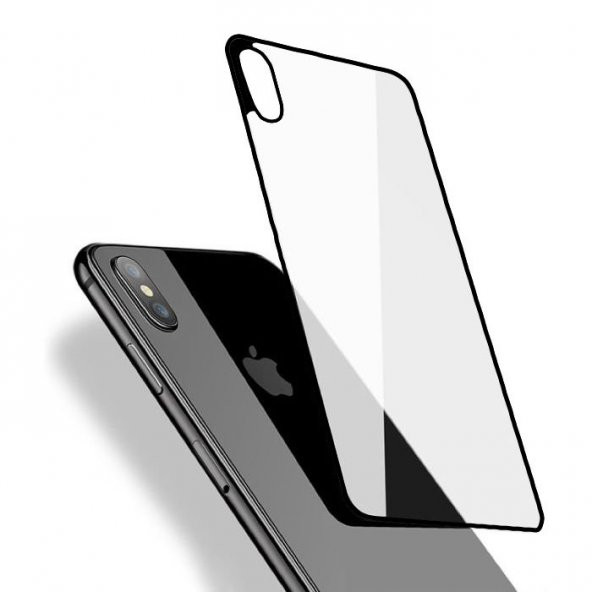 Apple iPhone X Siyah Çerçeveli 3D Arka Ekran Koruyucu