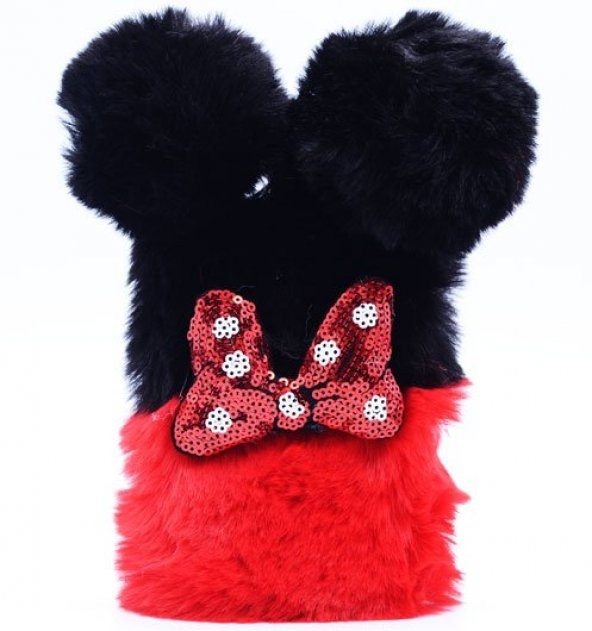 iPhone 6S Plus Kılıf Pelush Mickey Kapak Kap + Ekran Koruyucu Cam - 3